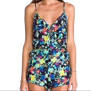 Parker Harrison Silk Shorts Flora Romper Caribe XS